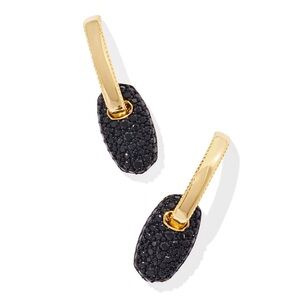 Kendra Scott Bailey Gold and Black Pave Earrings